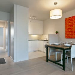 one bedroom apartment with dining and kitchen near european commission