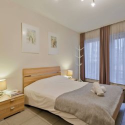 master bedroom with double bed in madou brussels