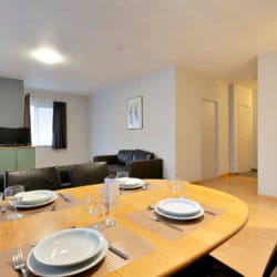 dunant gardens two bedroom apartment dining room with fully equipped kitchen