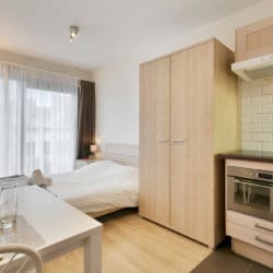 furnished studio apartment with double bed near square ambiorix european quarter