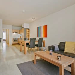 dining and living space in spacious one bedroom serviced apartment