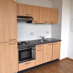 unfurnished studio apartment in south brussels kitchen with microwave